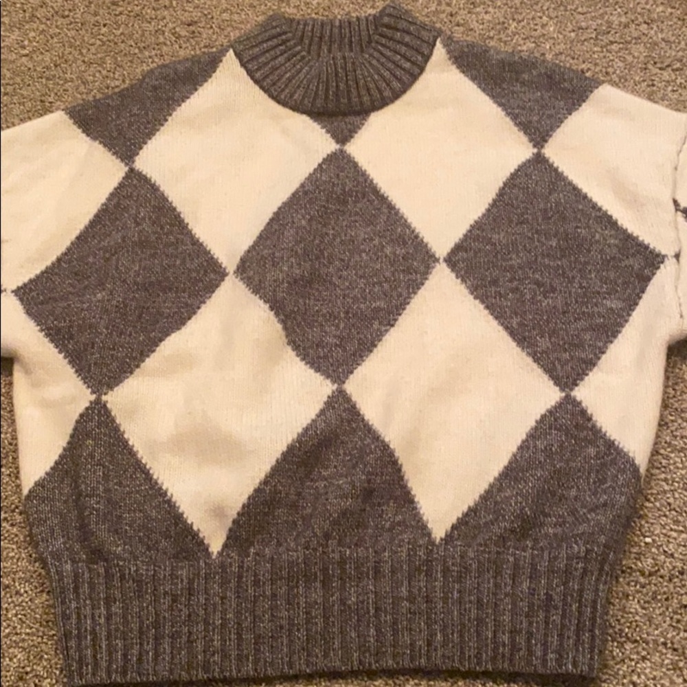 Grey and White sweater